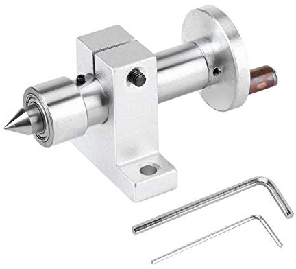 Tenendo Live, Centro di Tornitura Regolabile, Centro Girevole, Giradischi A Centro Live Doppio Cuscinetto, Parti Fai-Da-Te Accessori Per Parti Tornio, Mini Tornio Utensile, 10 x 4.3 cm