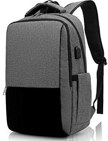 Zaino per computer portatile, zaino da uomo, antifurto, zaino per PC portatile da 15,6, per viaggio/affari/college, grigio