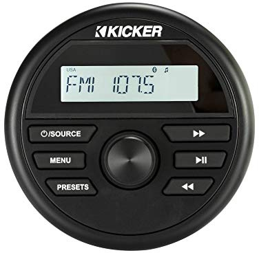 Kicker 46KMC2 Weather-Resistant Gauge-Style Media Center with Bluetooth