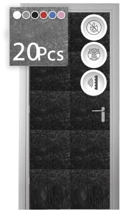 Arrowzoom Black Single Side 20 Acoustic Insulation Soundproofing Panels 30x30cm Door Kit Installation -20Db NRC 0.8-1 Recording Studio Podcast Live House Bars Sound Absorbing Tiles Man Cave SD1184