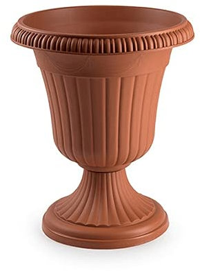 CABLEPELADO Maceta Copa, Macetero Copa, Florero Copa, Diseño Roma, Macetero Redondo, Tiesto, Fabricado en PP5 Apto balcón, jardín, Patio, Interior, 46 cm diámetro x 54 cm Altura, Color Marrón