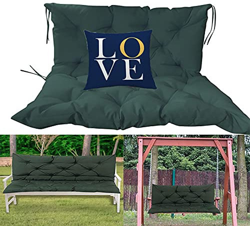 GHJA Bankkissen Relax Palettenkissen mit Rückenlehne Gartenschaukelkissen mit Nähten Gesteppt Gartenkissen Auflage mit Rückenteil für Bank, Polsterauflage Bankauflage