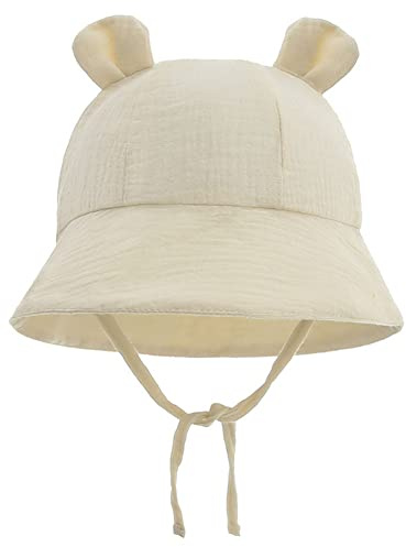 LIUPUUDLY Baby Sonnenhut UV-Schutz Super Süßer Baumwolle Baby Jungen Mädchen Strandhut Fischerhut Sommerhut mit Ohren