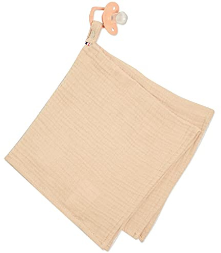 SEVIRA KIDS - Doudou lange attache tétine en gaze de coton, Jeanne Made in France