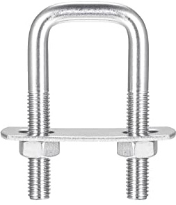 sourcing map 3 Stück U-Bolzen M8 x 30mm x 60mm U-Bügel U-Schrauben Quadratische Bügelschraube 304 Edelstahl mit Mutter Platten Klemmschraube für Dachbox Zaun Auto Abschleppen Befestigung