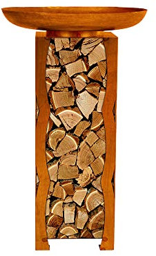 Home Deluxe - Rost Feuerschale - FRANK, Maße: 34 x 91 x 34 cm I Feuerkorb Feuerstelle Feuertonne