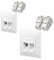 VCELINK 2x Presa di Rete ad Incasso Keystone Schermata con Modulo Jack CAT7/6A con 2 Ingressi, Presa a Muro RJ45 Cavo Patch DSL di Installazione