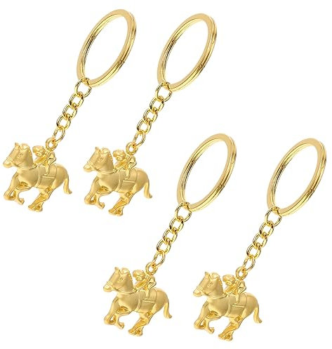 Lurrose 4stücke Kette Mit Pferdeanhänger Aus Metall Pferd-schlüsselanhänger Als Dekoratives Accessoire Schlüsselanhänger Mit Pferderennen-motiv Zum Organisieren