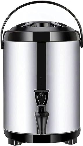 ANSNOW Heißwasserspender Mit Wasserhahn, Edelstahl, 6 L/8 L/10 L/12 L, Kommerzielles Großes Kaffeeurnen-Isoliertes Fass, Isoliert Für 10–12 Stunden/Schwarz/10L