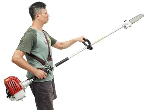 Petrol Hedge Trimmer Gasoline, 1.25 KW 2-Stroke Engine Gasoline Manual Brushcutter, 1.7HP Cordless Lawn Trimmer (Air-Cooled, Single Cylinder, 0.26 gal, Maximum Cutting Diameter: 20 cm)