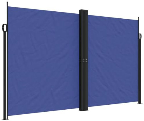 vidaXL Seitenmarkise Ausziehbar, Markise Wasserfest UV-Beständig, Sichtschutz Windschutz für Garten Terrasse Balkon, Sonnenschutz Zaun Trennwand, Blau