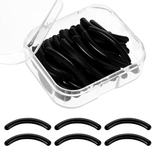 30 Stück Wimpernzange Pads, Schwarz Silikon Ersatzpads Universal Für Wimpernzange Mit Transparenter Aufbewahrungsbox