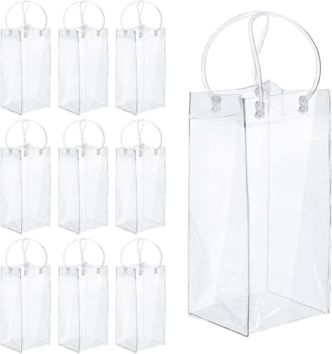 10 Stück Transparente Flaschenkühler, Ice Bag PVC Champagner Eisbeutel