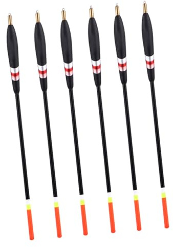 KOMBIUDA 6pcs Wood Fishing Floats Bobbers Long-range Casting Better Sensitivity for Stream Fishing Activities Unique Shape
