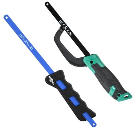 Mini Seghetto per Metallo, Seghetto per Legno, Seghetto Manuale, con Impugnatura Ergonomica Morbida, per Metallo, Acciaio,Tubo PVC, Plastica