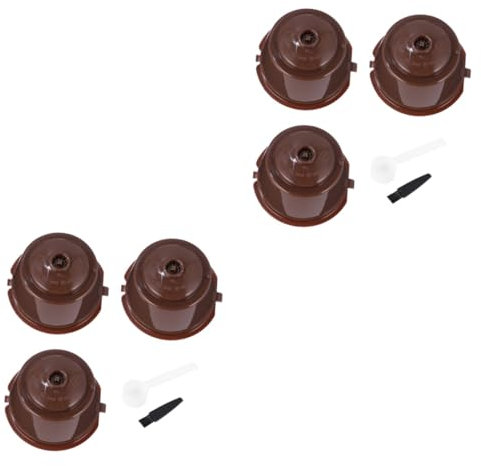 Housoutil 2 Juegos Cápsula De Café Con Cuchara y Cepillo Taza Colador De Café Cuchara De Cepillo De Café Filtro De Café Integrado Cafeteras De Una Sola Taza Filtros De Cafetera Café Filtrado