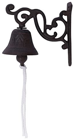 Schiffsglocke 13,5 x 13,5CM Gusseisen Bauernhaus Glocke für Haus Outdoor Indoor Cocktail Party und Kirche Wand Montiert Boot Glocke (Imitation Bronze)