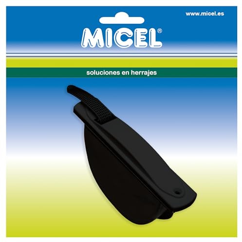 MICEL - 92689 - Recogedor para Persianas de Embutir, Sin Pivote, para Cintas de Persiana de 14 mm, en ABS, acabado Negro, 180 x 30 x 100 mm.