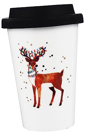 VILLFUL Weihnachts-keramikbecher Isoliert Wiederverwendbar Stilvoller Keramik-kaffeebecher Für Familie Und Freunde Zufällige Farbe