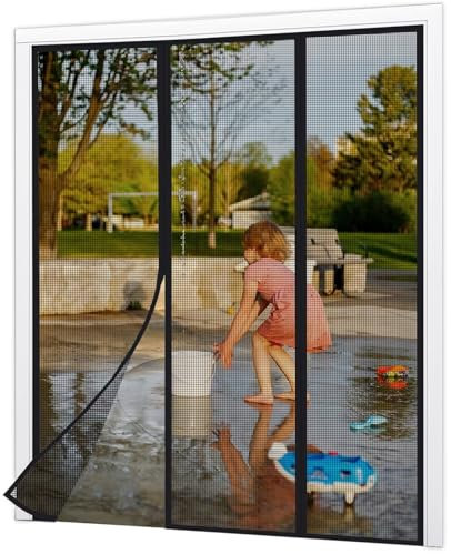 Insektenschutzrollo Innen 160x180cm Schwarz Fliegengitter Fenster Magnetisch Insektenschutz Doppeltür Insekten SchiebetüR