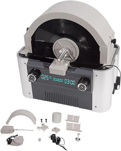 CFDZCP 6L Ultrasonic Vinyl Record Cleaner, Portable Ultrasonic Cleaner, High Frequency Auto Spin Drying With 6 Segment Timing， Wash 10sheets, For 10/12in Record