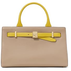 kate spade new york Women's Deco Pebbled Leather Medium Satchel, Colorblocked Tigers Eye Multi, One Size