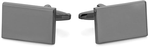 Trendhim Manschettenknöpfe Herren – Rechteckige Cufflinks in Silver-Tone (B:12mm x L: 20mm) aus polierter Kupferlegierung mit Torpedo-Verschluss – Stilvolles Accessoire für Anzug & Business