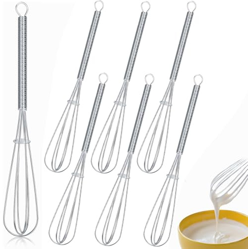NIYANGLE Hair Dye Mixing Whisk Manual Hair Colour Cream Mixer Stirrer with Non-Slip Handle 7 Pack Hairdressing Tools for DIY Home Salon Colour Mixing and Egg Beating