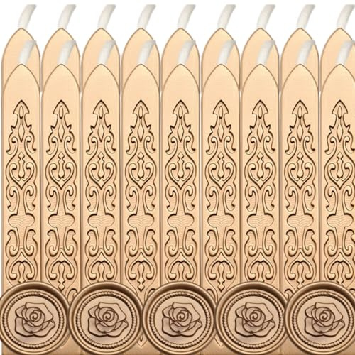 14 PCS Gold Wachs-Siegel-Sticks, Dichtung Wachs Kerze, die einzigartige Dekore für Dankekarte/Halloween/Geschenkverpackung/Krafttasche (14, Gold)