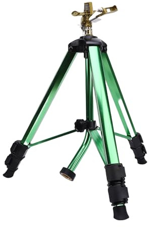 Fockety Impact Sprinkler on Tripod Base, Large Area Coverage Heavy Duty Lawn Sprinklers, 50-105cm / 19.7-41.3in Brass Sprinkler 3/4 Inch Connector Extension Legs for Yard Lawn Garden