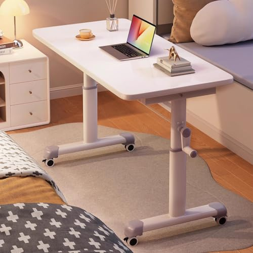 Höhenverstellbarer Stehpult, mobiler Computertisch mit Rollen, kompakter Eck-Steh-Arbeitsplatz für Zuhause, Büro, Schlafzimmer und Arbeitszimmer, 80 cm, tragbare Aufbewahrungslösung