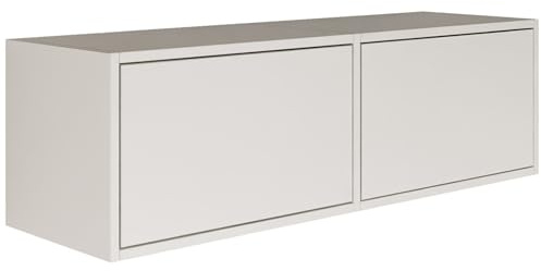 Selsey TV Lowboard - White Colour Modern TV Chest of Drawers 100 x 30 x 30 cm (W x D x H) TV Base Cabinet for Living Room Cabinet with Flaps Push to Open Lowboard Hanging TV Cabinet Wall Mounted