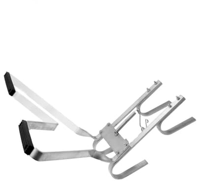 V-Shaped Ladder Standoff Stabilizer, 38x36cm Aluminium Extension Ladder Stabilizer with Anti-Slip Rubber Bumpers for Safety