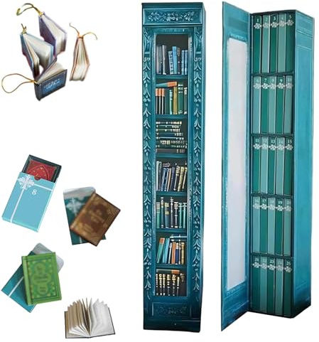 Calendario de Adviento de 2025, mini libro con 24 libros, regalos para amantes de los libros, Navidad, calendario de cuenta atrás (azul)