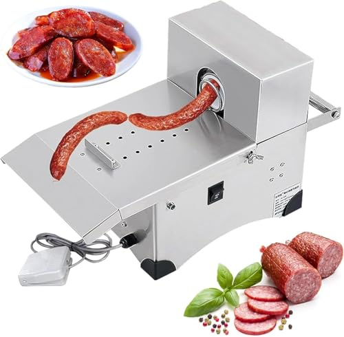 LESBJFDM Legatrice Automatica per Salumi Elettrica, Annodatrice Elettrica per Legare Salsicce, Macchina per Salsicce in Acciaio Inox Diametro 50mm, Insaccatrice per Salsicce