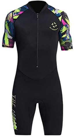 SunsoilGiant Wetsuit Da Uomo Neoprene 1.5mm Tessuto Nylon Elastico Protezione Dal Freddo E Comfort Termico Chiusura Lampo Ergonomica Adatto a Windsurf Immersione S