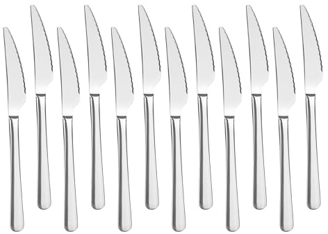 Lacor - JAY - 11050003 - Pack de 12 Cuchillos de Mesa, Colección Alma | En acero inoxidable, para un uso práctico y profesional en cocina; ideal para cocina profesional y uso diario en casa