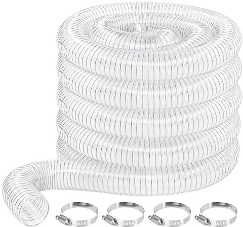 50 mm Transparent PVC-sugslang, sugningsanläggning spiralslang med stålfjäder, flexibel dammsugarslang för verkstad, CNC, trädammsuging, industriell dammavskiljning (3m)