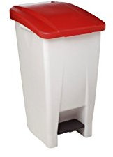 Rossignol Poubelle 60L Mobile a pedale Mobily, Couleur:Blanc/Vert
