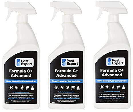 Pest Expert Formula 'C' Carpet Beetle Killer Spray 3 x 1Ltr (HSE approved and tested - professional strength product)