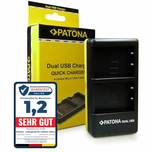 PATONA 1948 Dual Chargeur Photo USB pour Olympus BLS-5 BLS-50 BLS-1 | Chargeur voyage compact pour E-450, OMD E-M10, Stylus 1, E-PL5, E-PL6, E-PL7, E-PL8, E-PL9, E-PL10