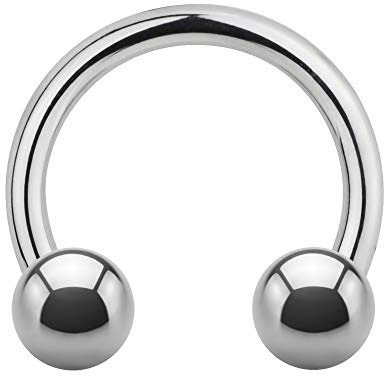 Treuheld® | 1,2 mm HUFEISEN Piercing Ring - SILBER Stahl - 17 Größen - Kugeln zum Schrauben - Septum, Helix, Tragus, Nase, Lippe, Brust Augenbraue Ohr Intim usw - CBR Barbell Chirurgenstahl nickelfrei