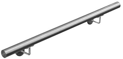 V2Aox Handlauf Treppengeländer aus Edelstahl, Durchmesser: 4,2 cm, Rostfrei & Wetterfest, Inklusive Montagematerial, Halter, Länge: 80 cm