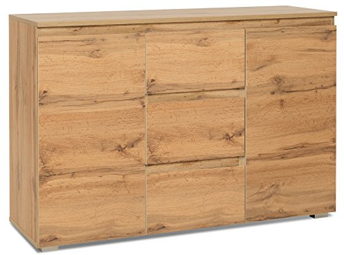 möbelando Kommode Beistellschrank Sideboard Anrichte Standschrank Schrank Ravenna III Honig-Eiche