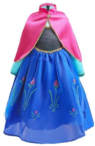 Lito Angels Vestido de Princesa con Capa Disfraz de Carnaval para Niñas Pequeñas Talla 3-4 años