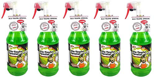 Tuga 5 x 1 Liter Alu-Teufel Felgenreiniger Spezial Säurefreies Aktivgel für Felgen und Radkappen. Biologisch abbbaubar