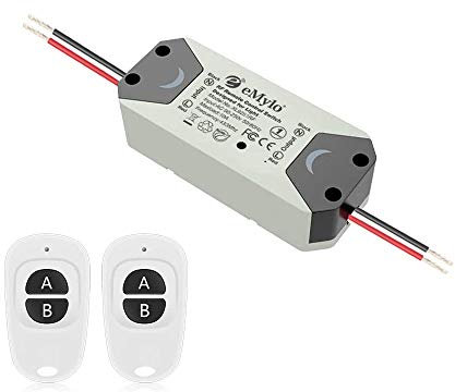 eMylo Smart Wireless Telecomando Interruttore 220V Relè 1000W 1-Channel Relè RF Interruttore 90-250V Automazione domestica 433Mhz con due trasmettitori 1 pacco