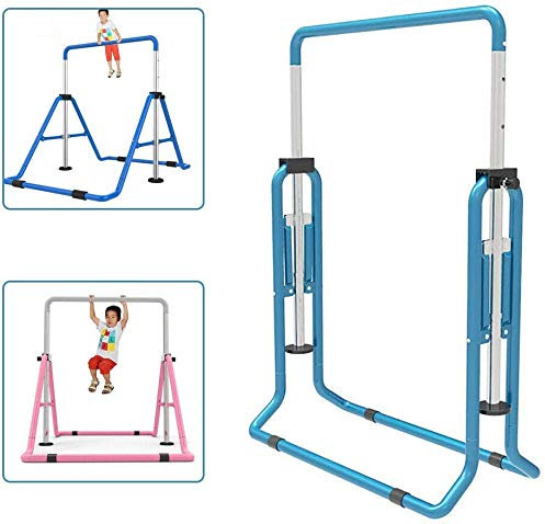 SHIOUCY Turnreck Gymnastik Kinder Garten Reck Reckanlage Turnstangen Horizontale Training Bar Trainingsgeräte Outdoor Fitness Höhenverstellbar (Blau)