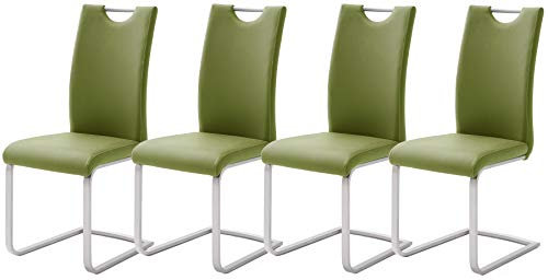 Robas Lund Esszimmerstühle 4er Set Grün-Olive Schwingstuhl-Set, Stuhl bis 120 kg belastbar