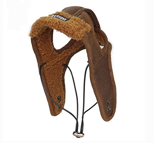 Leconpet Hunde Fliegermütze Hund Winter Pilotenmütze mit Ohrenklappen für kaltes Wetter (M, Kaffee)